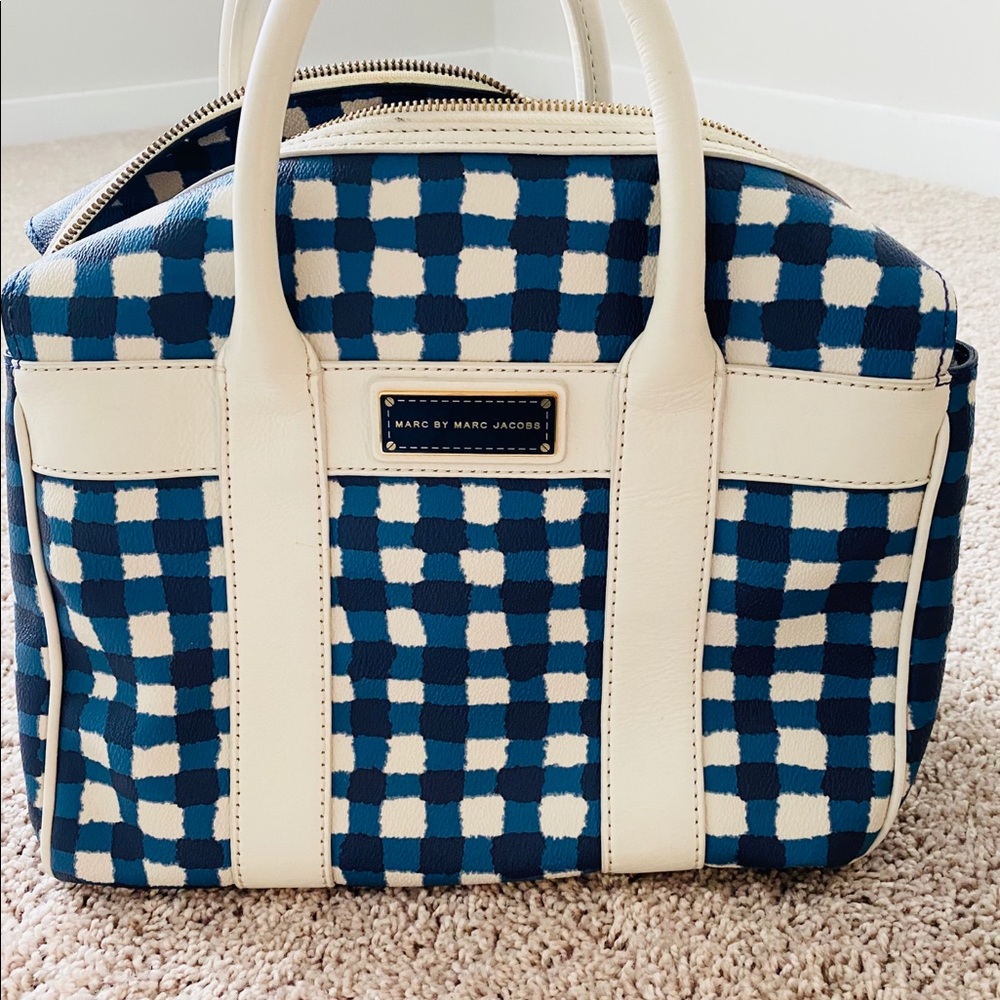MARC by MARC JACOBS Navy Gingham Satchel Handbag